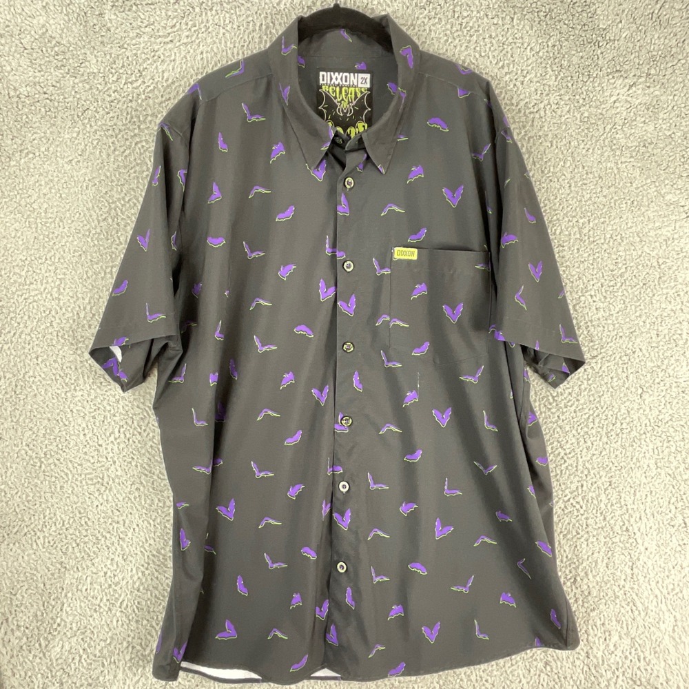 Dixxon Release The Bats Shirt Mens 2X Black Purple Short Sleeve Goth  Vampire